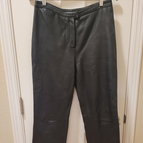100 Black leather Pants. Sz 7/8 - Picture 1 of 6